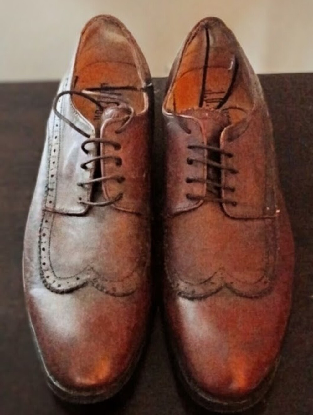𝅺J. D. FISK Wing Tip Dress Shoes, 10.5